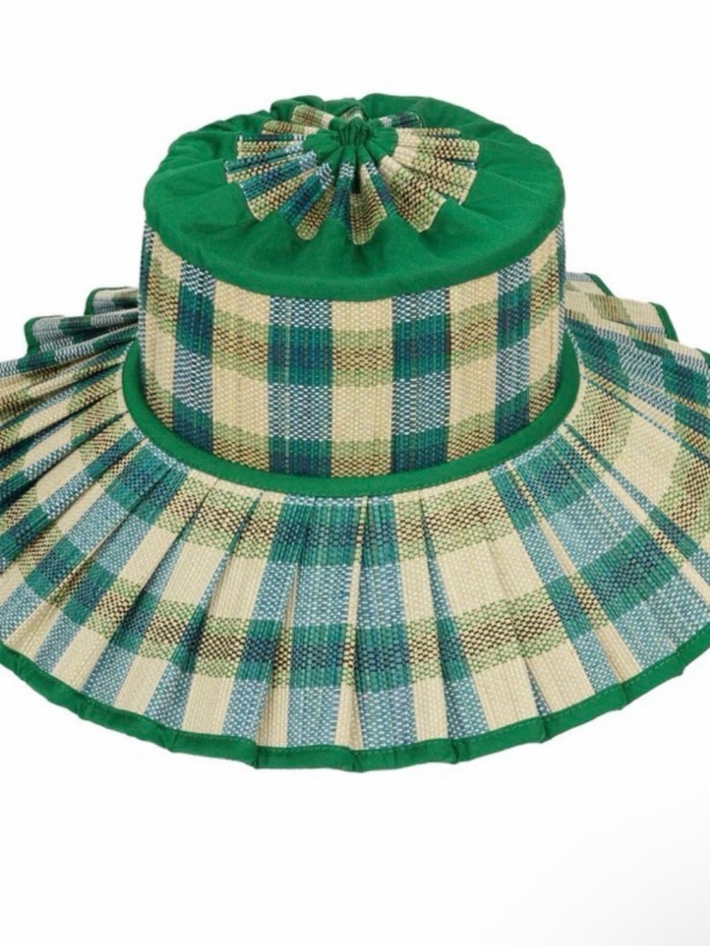 Lorna Murray Darwin Island Capri Maxi Hat - Green & Cream Plaid - Picture 3 of 6